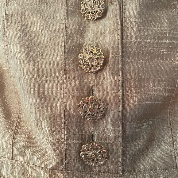 Vintage Kay Unger Gold Silk Dress - Picture 6 of 11